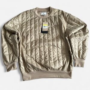 Nike Men's Quilted Beige Crewneck Sweater